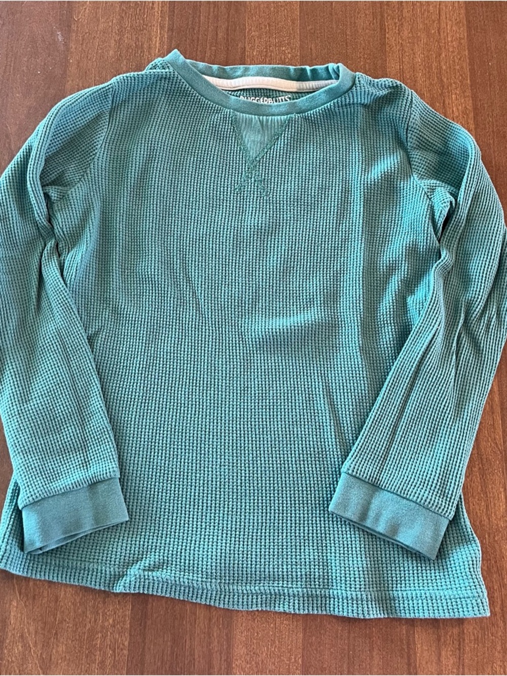 Ruggedbutts/Rufflebutts Boys Long-Sleeve Waffle Knit Top - Green